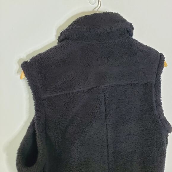 RLL Ralph Lauren Black sherpa Fleece Vest with Gold Zipper Size Large EUC - Picture 6 of 14